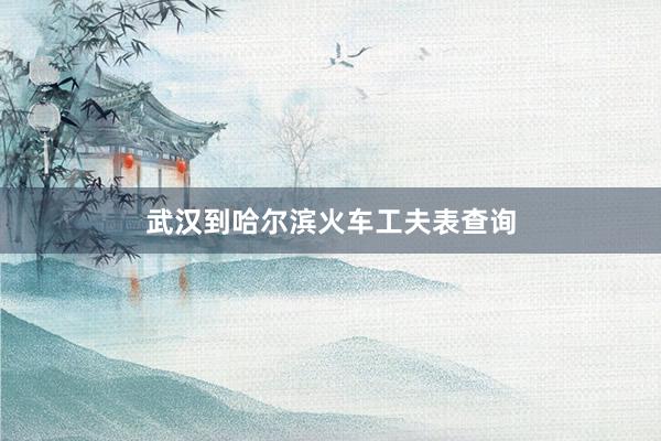武汉到哈尔滨火车工夫表查询