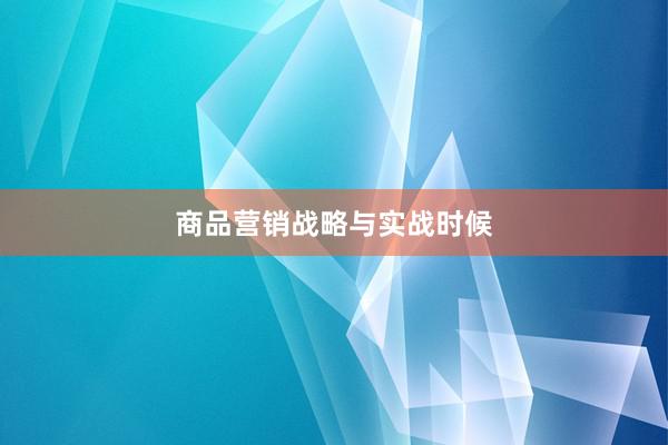 商品营销战略与实战时候